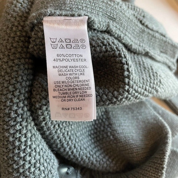 Sigrid Olsen Hunter Green Cowl Neck Sweater Size S Thumb holes popcorn knit - Picture 10 of 13